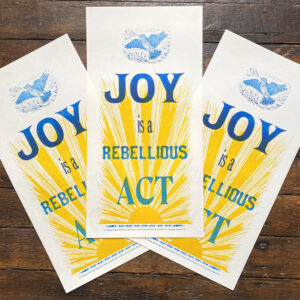 Joy Letterpress Poster by Tamsin Abbott - Image 5