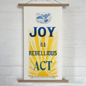 Joy Letterpress Poster by Tamsin Abbott - Image 1