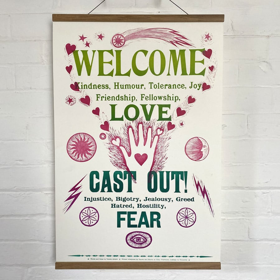 Love Letterpress Poster by Tamsin  Abbott