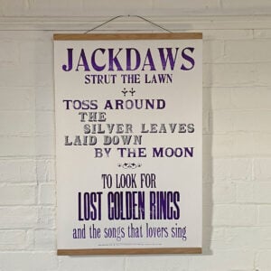 Jackdaw, Letterpress Poster