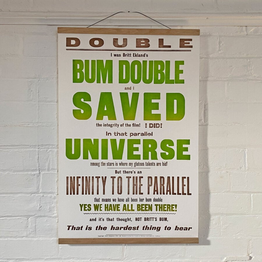 Bum Double, Letterpress Poster