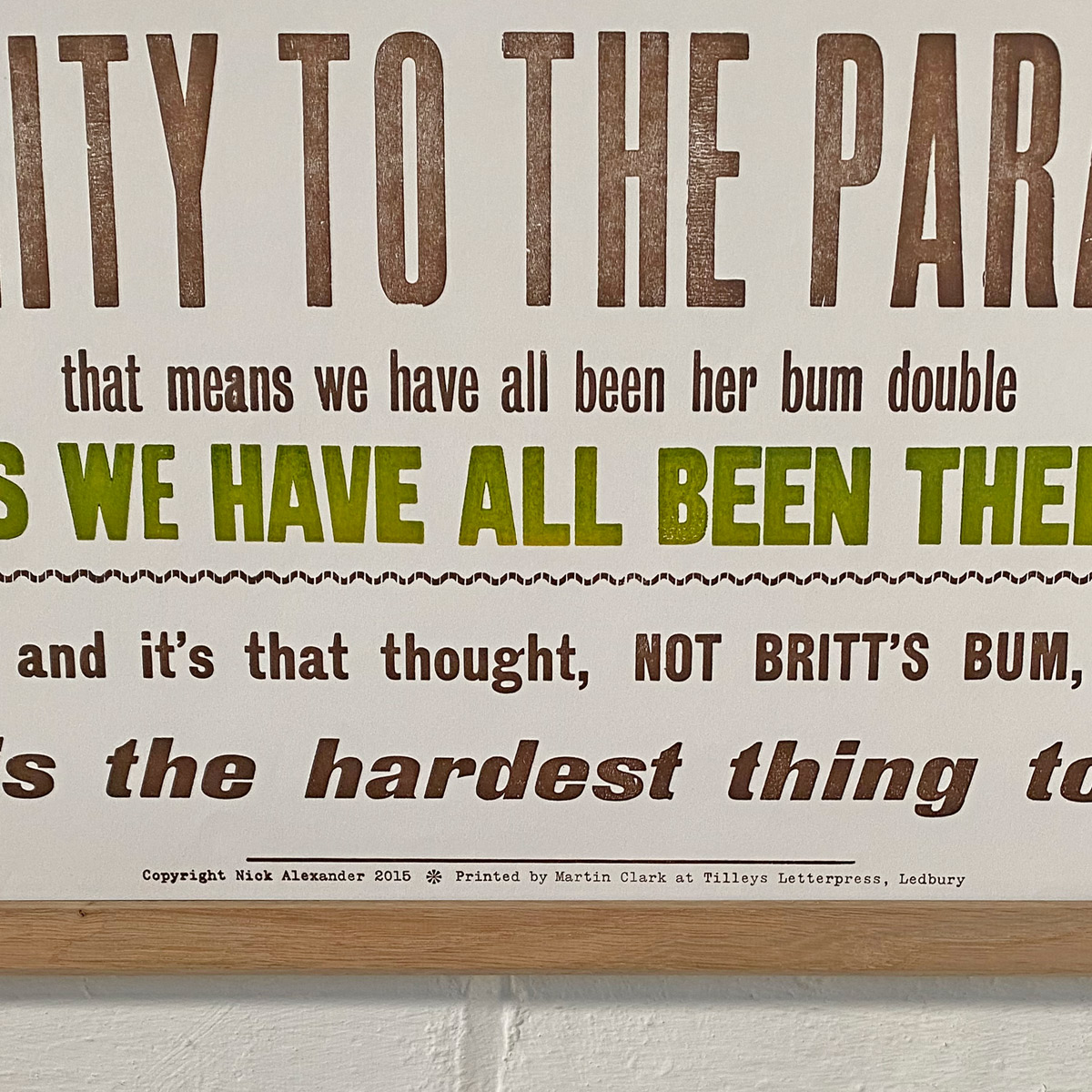Bum Double, Letterpress Poster - Image 3