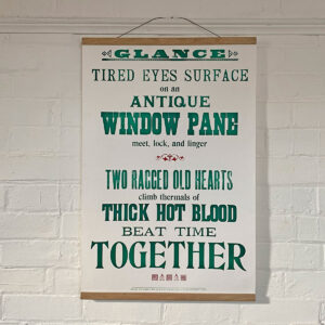 Glance, Letterpress Poster