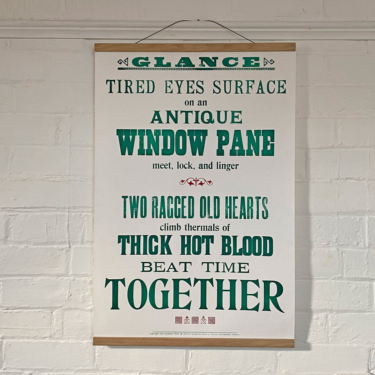 Glance, Letterpress Poster - Image 1