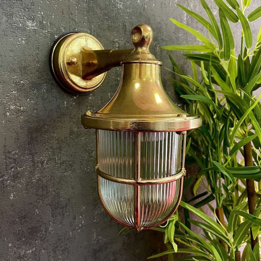 Brass Wall Lantern - Antique Finish - Image 7