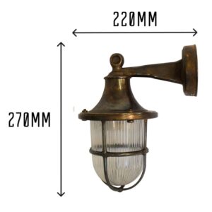 Brass Wall Lantern - Antique Finish - Image 2