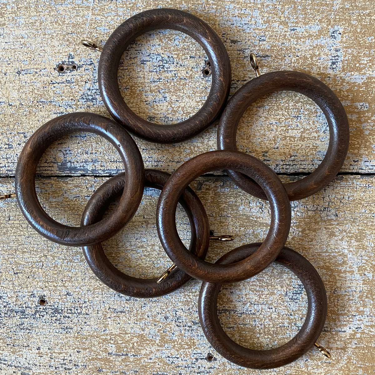 walnut curtain rings