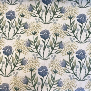 Wild Clover on Ivory - Indigo and Gold - Image 2