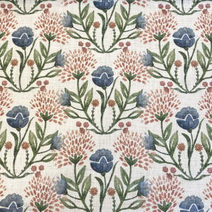 Wild Clover on Ivory - Indigo and Red - Image 2