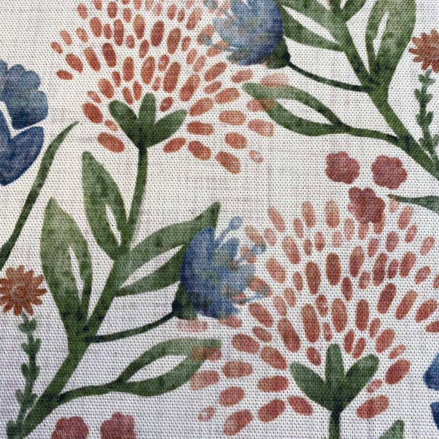 Wild Clover on Ivory - Indigo and Red - Image 4