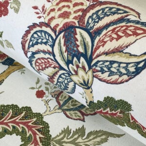 Yasmin on Ivory - Indigo, Red and Sage - Image 1