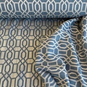 Upholstery Fabric Lattice - Airforce Blue - Image 2