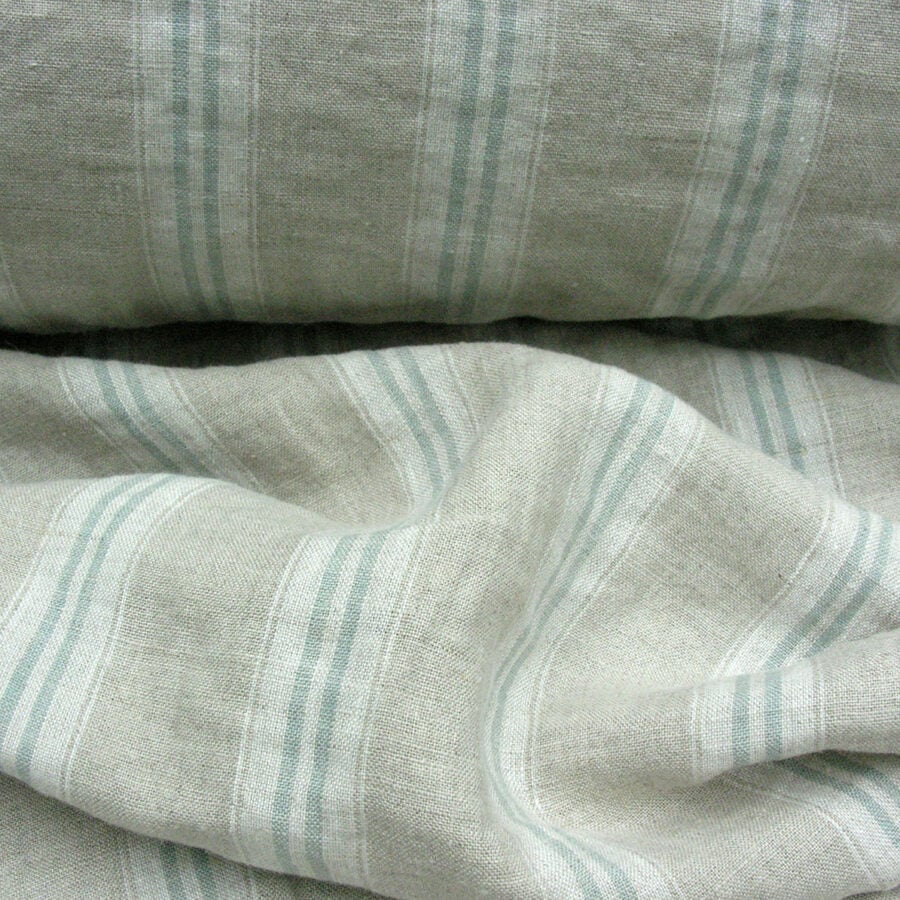 Washed Linen Oland Stripe - Seagreen - Image 2