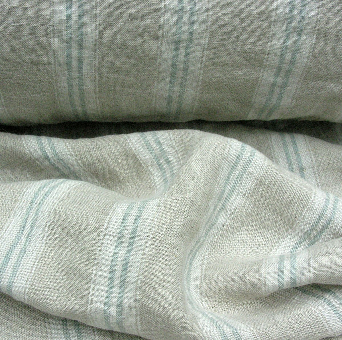 Washed Linen Oland Stripe - Seagreen - Image 2