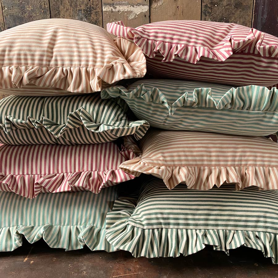 Alpha Stripe Ruffle Cushions - Image 3
