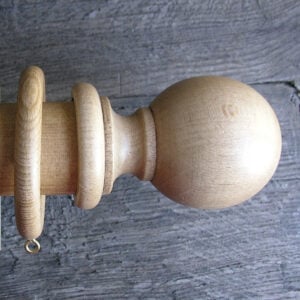 35mm Wooden Curtain Pole Set - Light Oak - Image 2