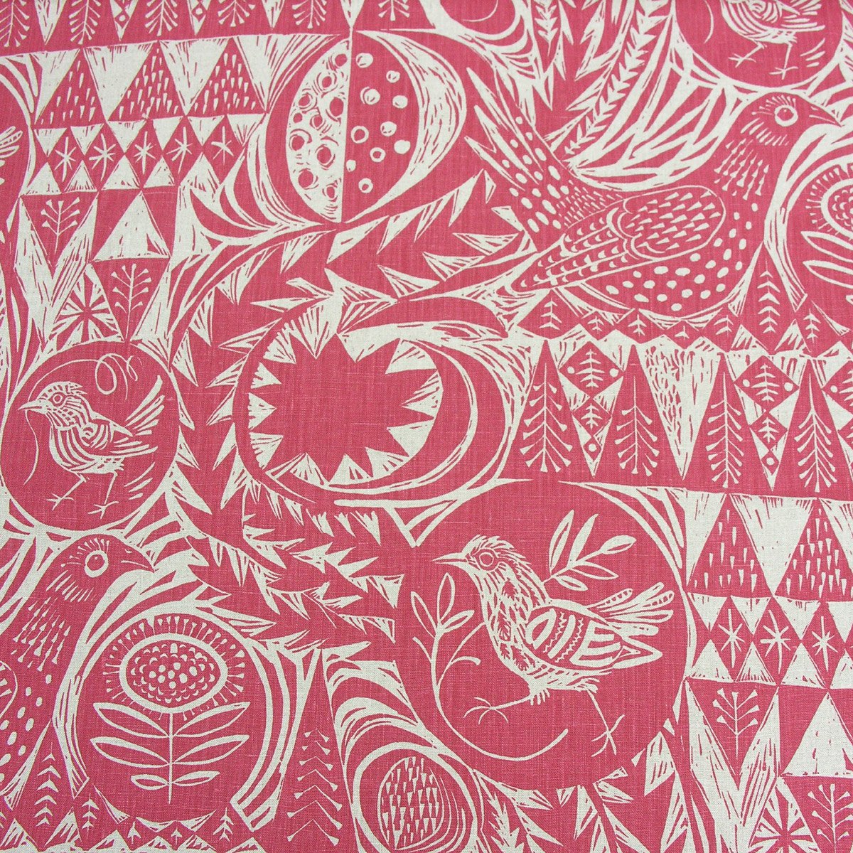 Mark Hearld Bird Garden - Cherry Red - Image 2
