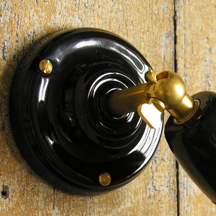 Adjustable Ceramic Wall Light: Black - Image 2