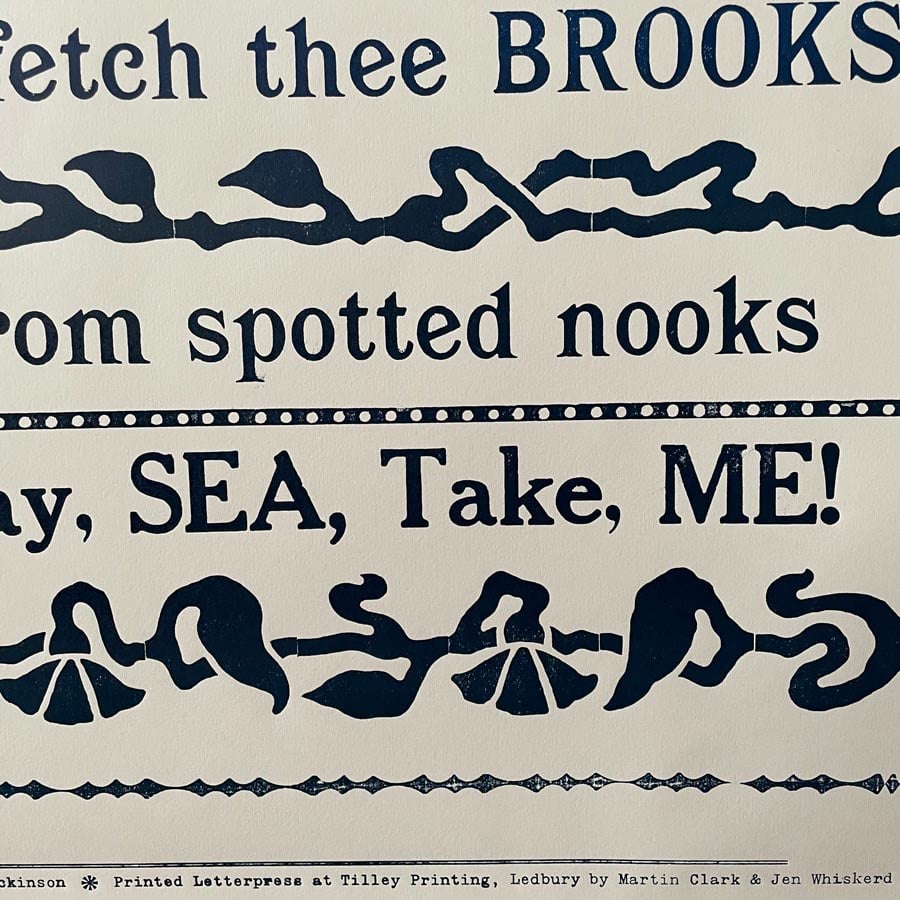 Blue Sea, Letterpress Poster - Image 3