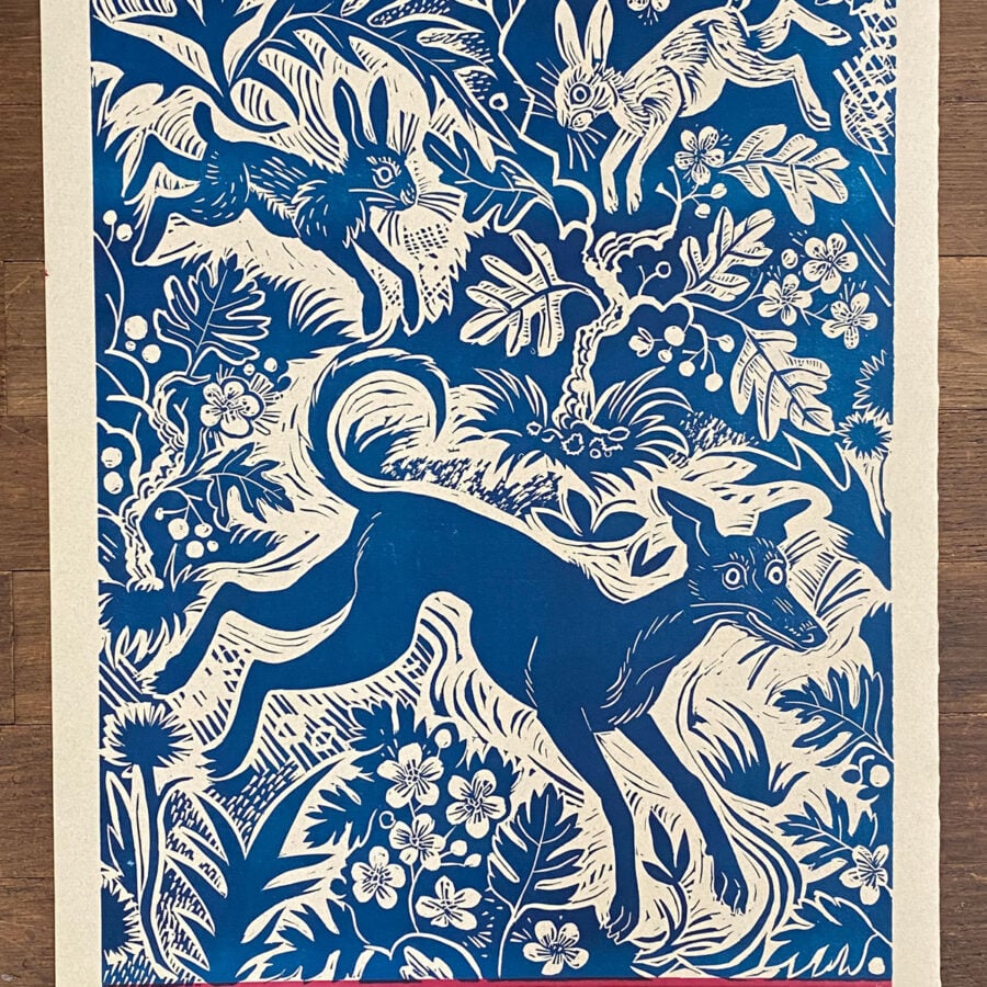 Mark Hearld Papier Dominote - Blue Whippet - Image 2