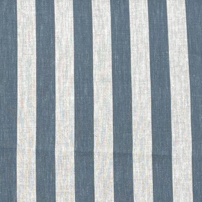 Beta Linen Stripe - Mid Blue - Image 2