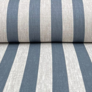 Beta Linen Stripe - Mid Blue - Image 3