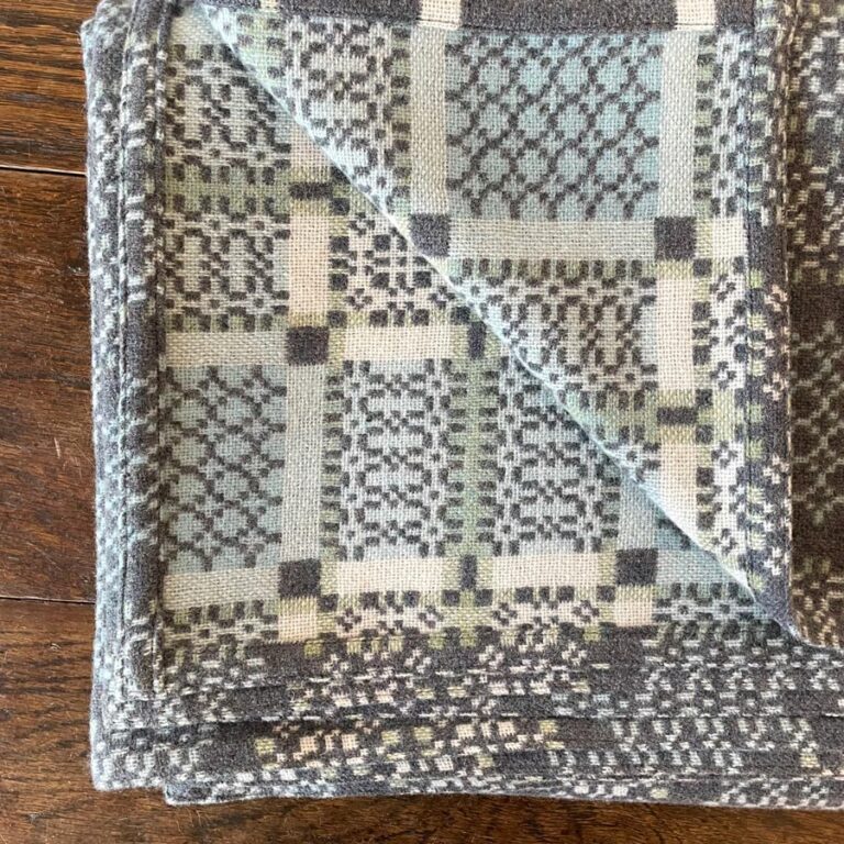 Knot Garden Welsh Throw - Bluestone - Image 4