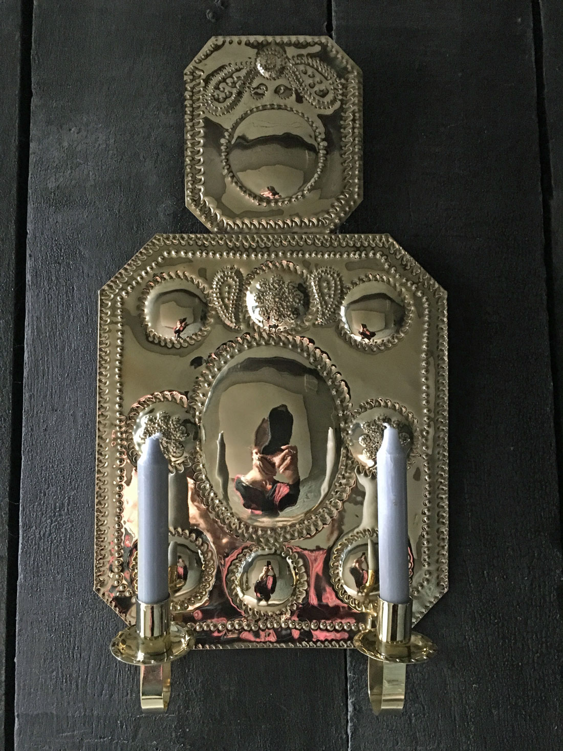 Brass Wall Sconce - Double Candle - Image 1