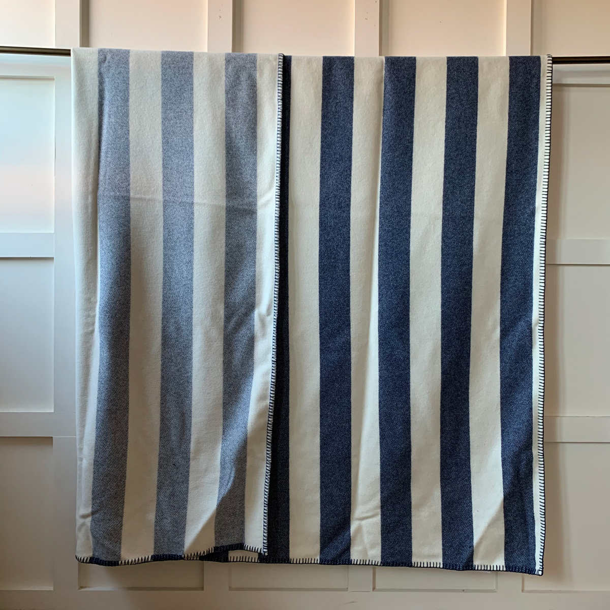 Broadstripe Welsh Single Blanket - Navy - Image 4