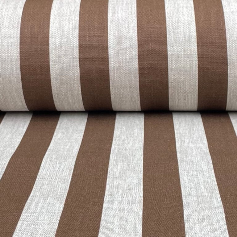 Beta Linen Stripe - Brown - Image 3