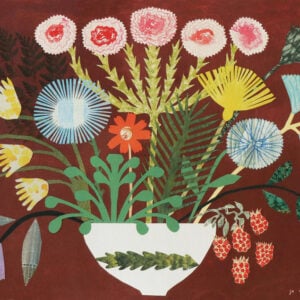 Burgundy Bouquet Print by Jo Waterhouse - Image 2