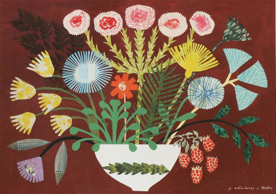 Burgundy Bouquet Print by Jo Waterhouse - Image 2