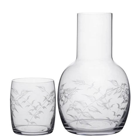 Crystal Carafe Set - Fern Design - Image 2