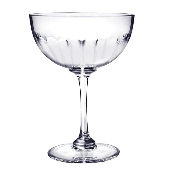 Pair of Crystal Champagne Saucers - Lens Design - Image 2