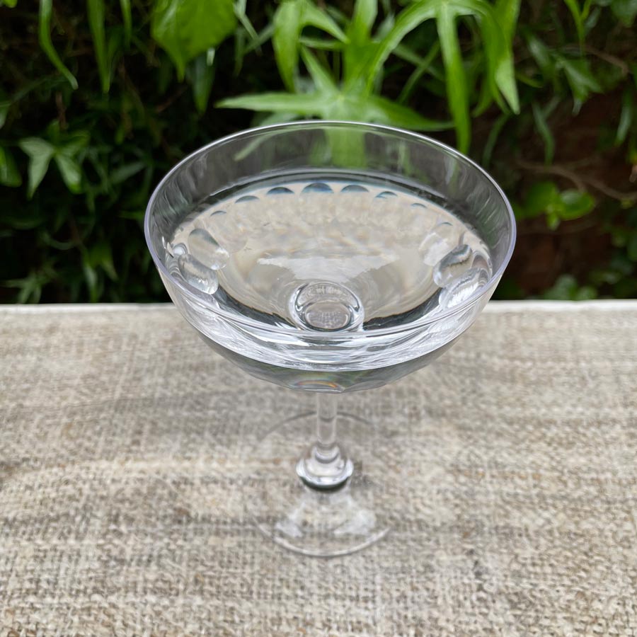 Pair of Crystal Champagne Saucers - Lens Design - Image 4