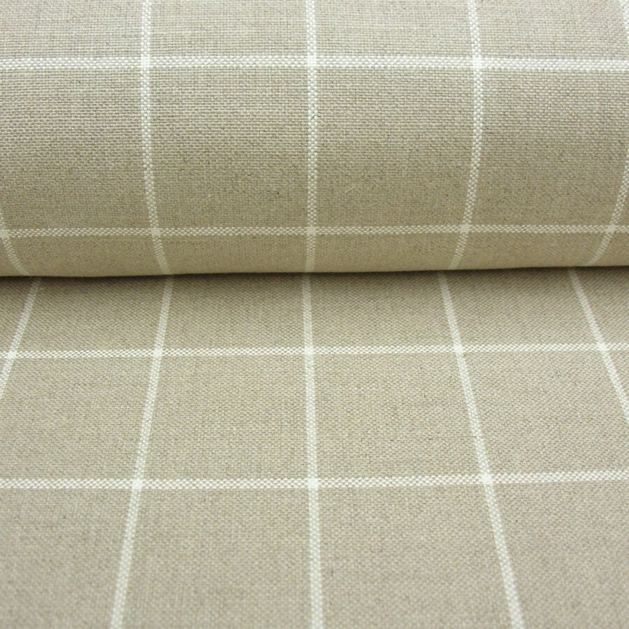 Linen Check - Oatmeal - Image 3