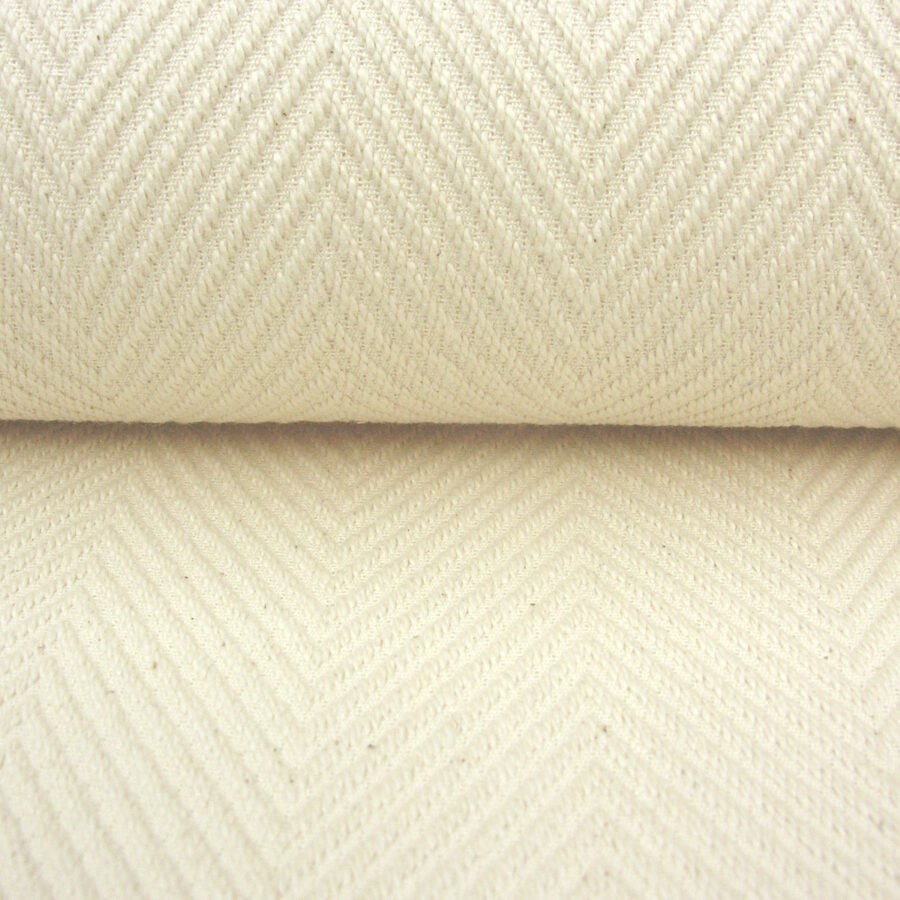 Plantation Cotton Herringbone - Cream - Image 3