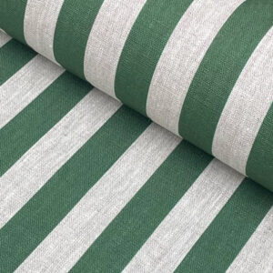 Beta Linen Stripe - Dark Green - Image 1