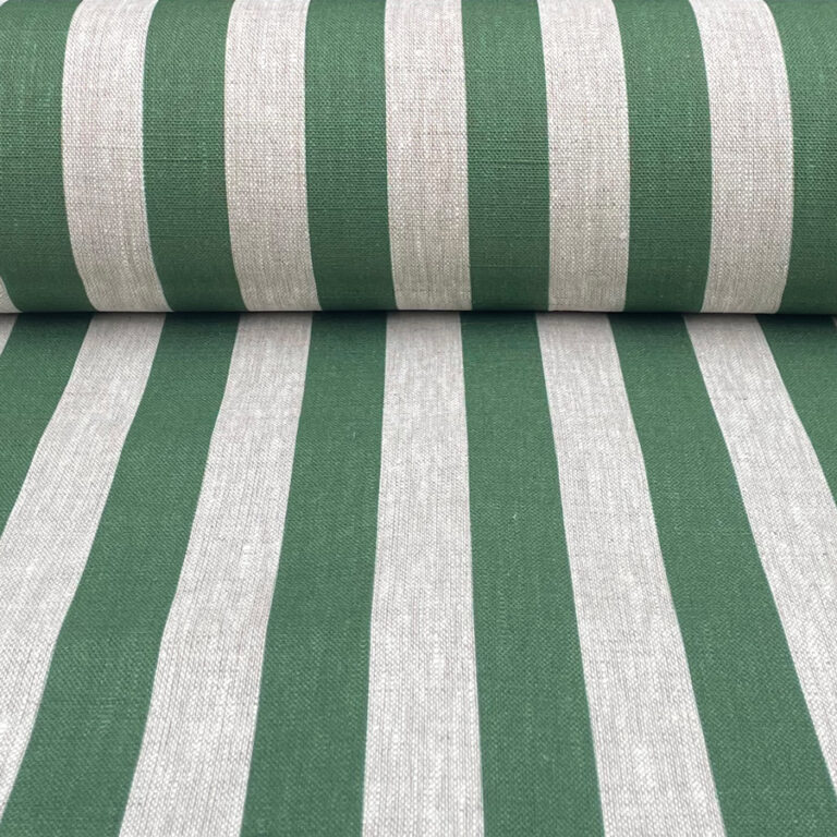 Beta Linen Stripe - Dark Green - Image 3