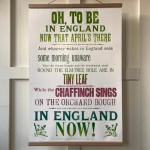 Oh to be in England, Letterpress Poster - Image 1