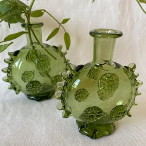 Small Flat Roman Green Glass Bottle - Image 2