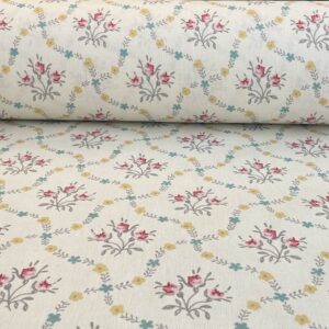 Florence - Pink & Seagreen on Ivory - Image 3