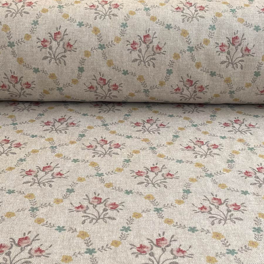 Florence - Pink & Seagreen on Natural - Image 3