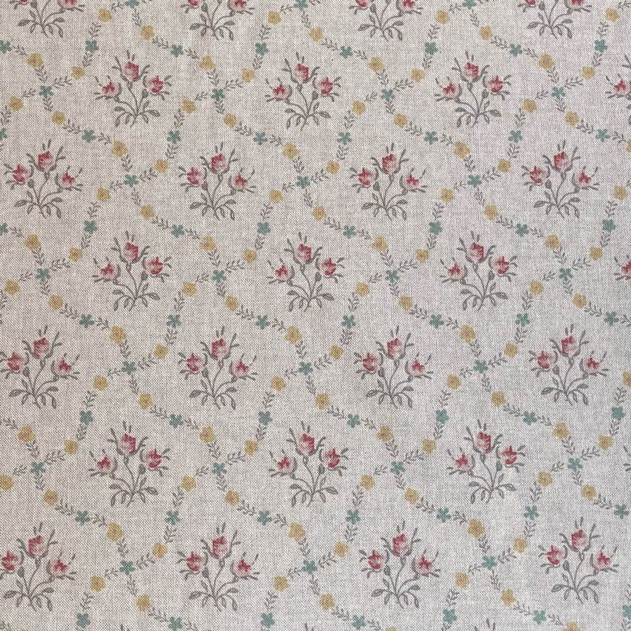 Florence - Pink & Seagreen on Natural - Image 2