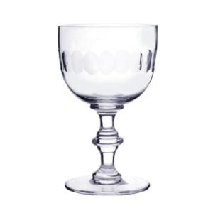 Set of Six Crystal Wine Goblets - Lens Design - Image 2