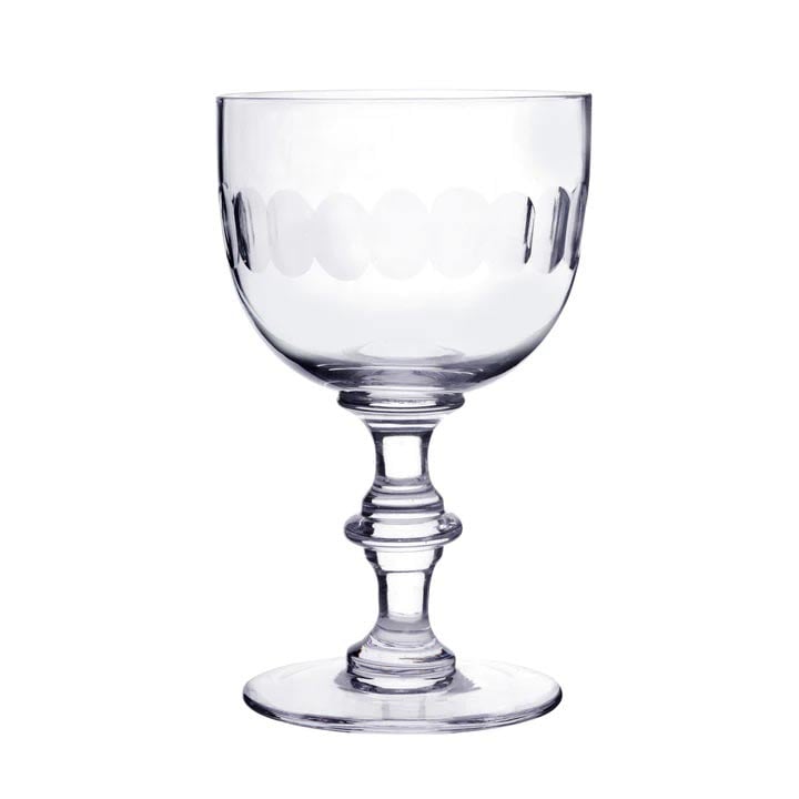 Set of Six Crystal Wine Goblets - Lens Design - Image 2