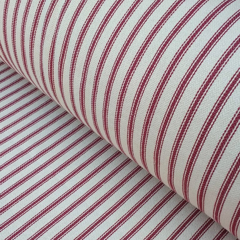 Red Ticking fabric, red ticking stripe