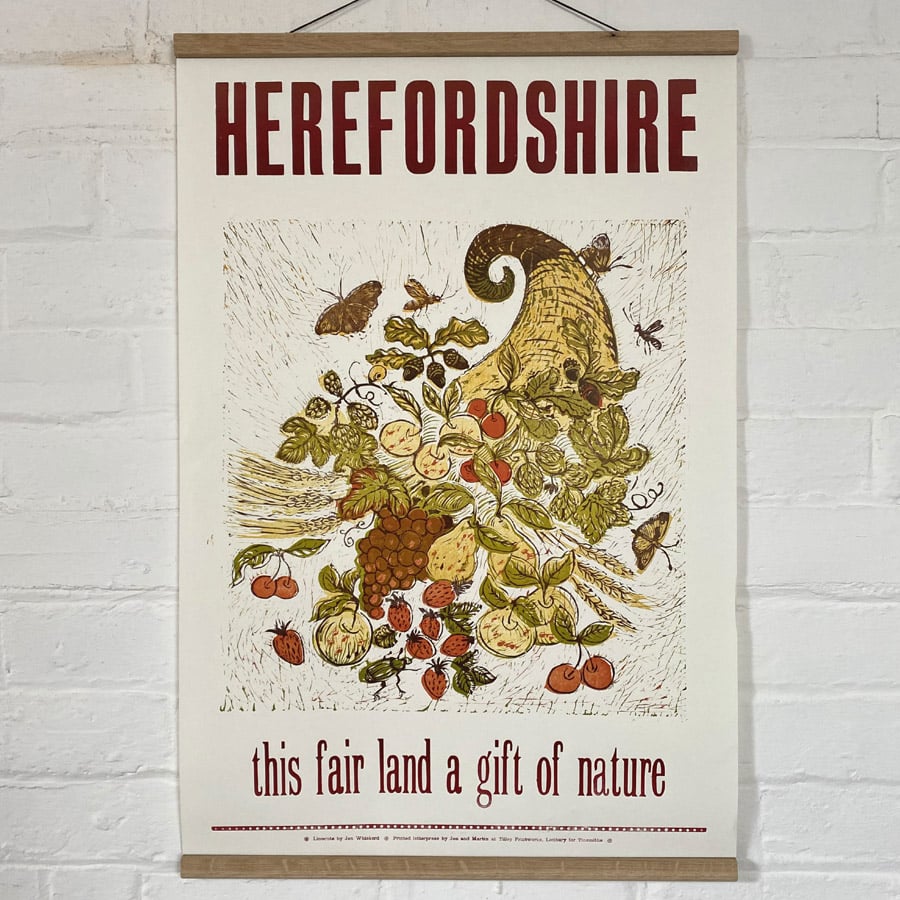 Herefordshire Cornucopia, Letterpress Poster Jen Whiskerd