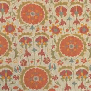 Karabair Linen - Orange, Sage and Ochre - Image 2