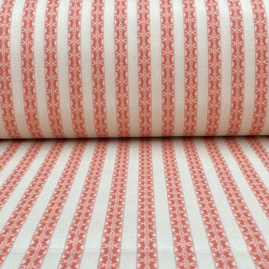 Keswick Stripe - Coral and Ivory - Image 3
